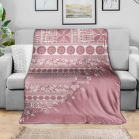 Fiji Marau na Kerisimasi Blanket Dusty Rose Tagimoucia Tapa Masi Tribal - Polynesian Pride
