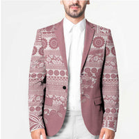 Fiji Marau na Kerisimasi Blazer Dusty Rose Tagimoucia Tapa Masi Tribal - Polynesian Pride
