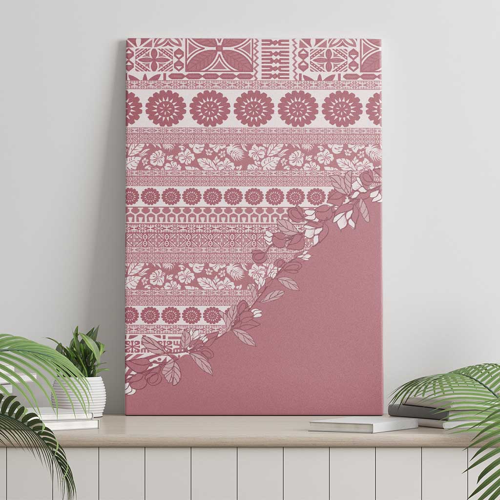 Fiji Marau na Kerisimasi Canvas Wall Art Dusty Rose Tagimoucia Tapa Masi Tribal - Polynesian Pride