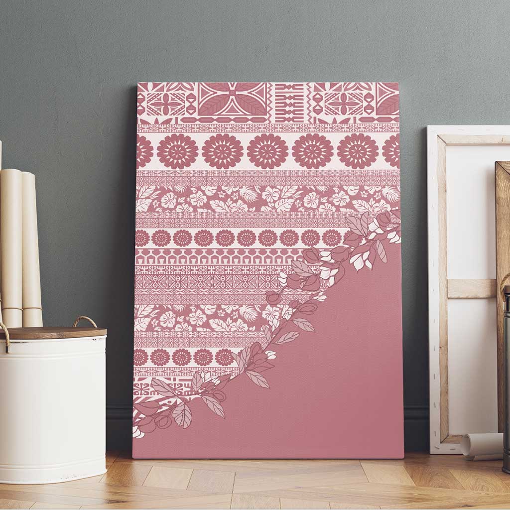 Fiji Marau na Kerisimasi Canvas Wall Art Dusty Rose Tagimoucia Tapa Masi Tribal - Polynesian Pride