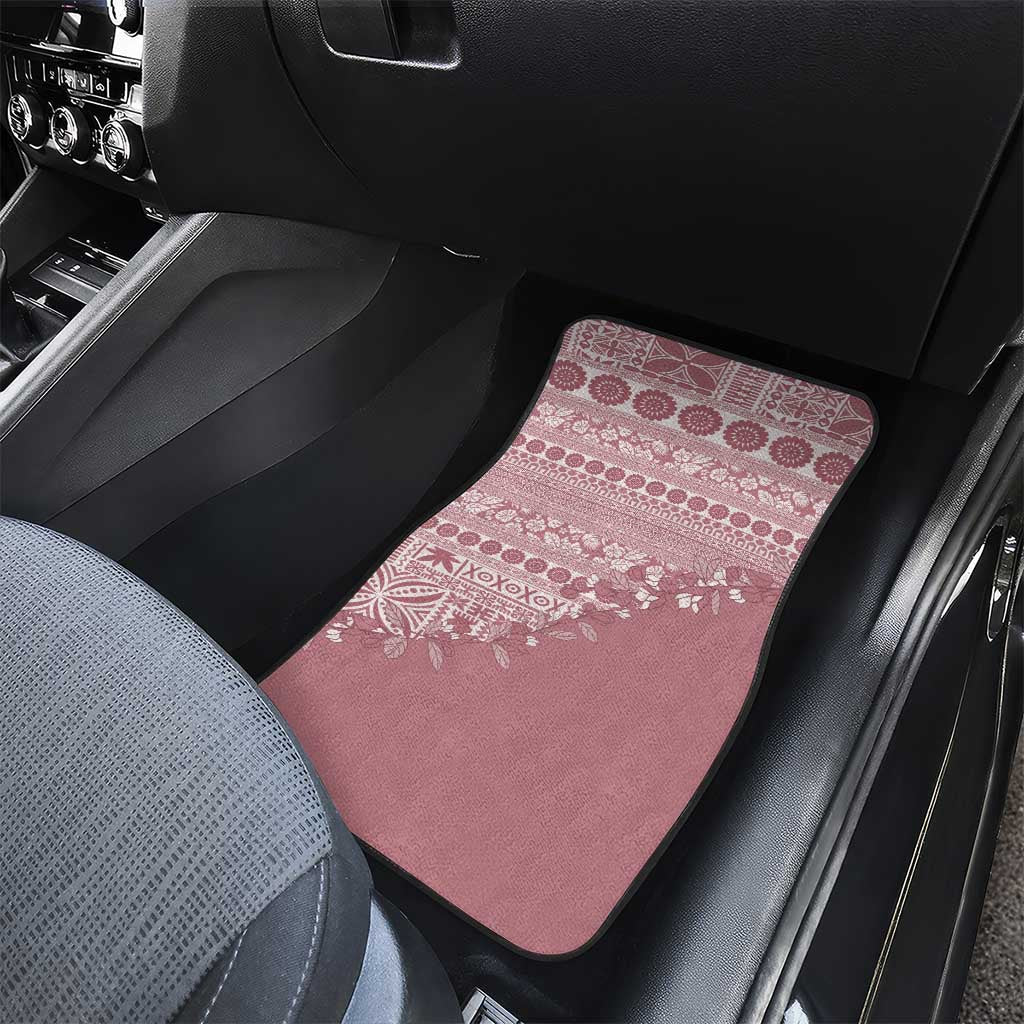 Fiji Marau na Kerisimasi Car Mats Dusty Rose Tagimoucia Tapa Masi Tribal - Polynesian Pride