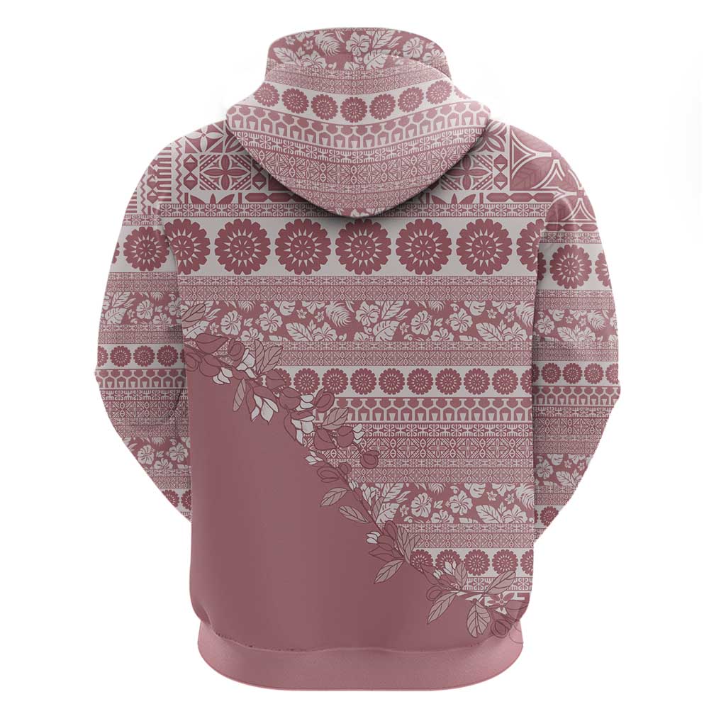 Fiji Marau na Kerisimasi Hoodie Dusty Rose Tagimoucia Tapa Masi Tribal LT9 - Polynesian Pride