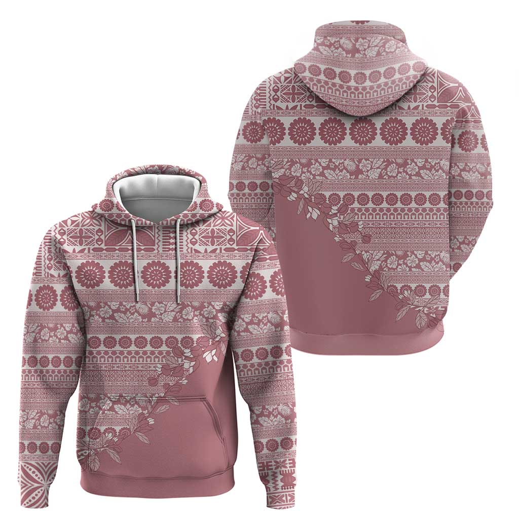 Fiji Marau na Kerisimasi Hoodie Dusty Rose Tagimoucia Tapa Masi Tribal LT9 - Polynesian Pride
