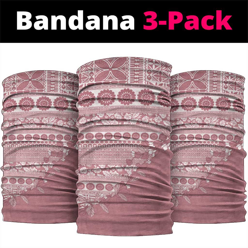 Fiji Marau na Kerisimasi Neck Gaiter Dusty Rose Tagimoucia Tapa Masi Tribal - Polynesian Pride