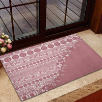 Fiji Marau na Kerisimasi Rubber Doormat Dusty Rose Tagimoucia Tapa Masi Tribal - Polynesian Pride
