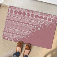 Fiji Marau na Kerisimasi Rubber Doormat Dusty Rose Tagimoucia Tapa Masi Tribal - Polynesian Pride
