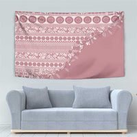 Fiji Marau na Kerisimasi Tapestry Dusty Rose Tagimoucia Tapa Masi Tribal - Polynesian Pride