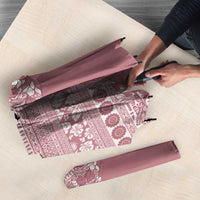 Fiji Marau na Kerisimasi Umbrella Dusty Rose Tagimoucia Tapa Masi Tribal - Polynesian Pride