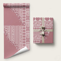 Fiji Marau na Kerisimasi Wrapping Paper Dusty Rose Tagimoucia Tapa Masi Tribal - Polynesian Pride