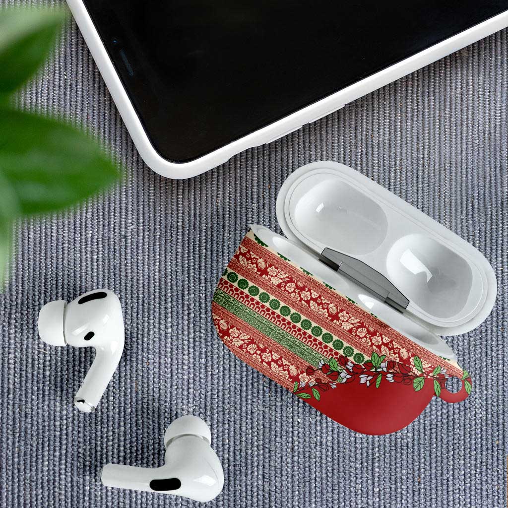 Fiji Marau na Kerisimasi AirPods Case Red Tagimoucia Tapa Masi Tribal - Polynesian Pride