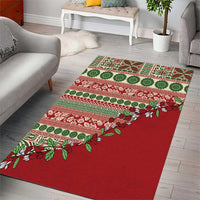 Fiji Marau na Kerisimasi Area Rug Red Tagimoucia Tapa Masi Tribal - Polynesian Pride