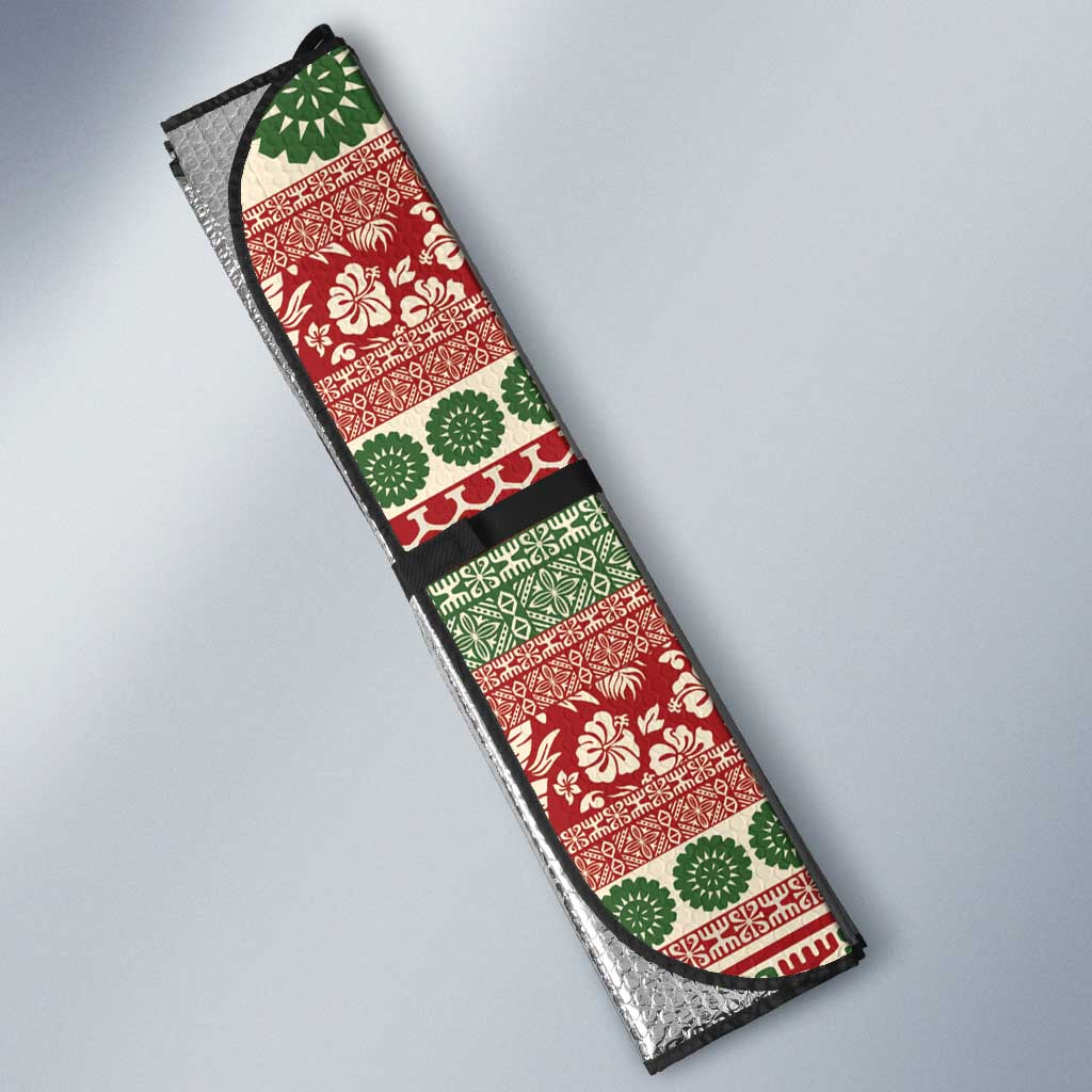 Fiji Marau na Kerisimasi Auto Sun Shade Red Tagimoucia Tapa Masi Tribal - Polynesian Pride