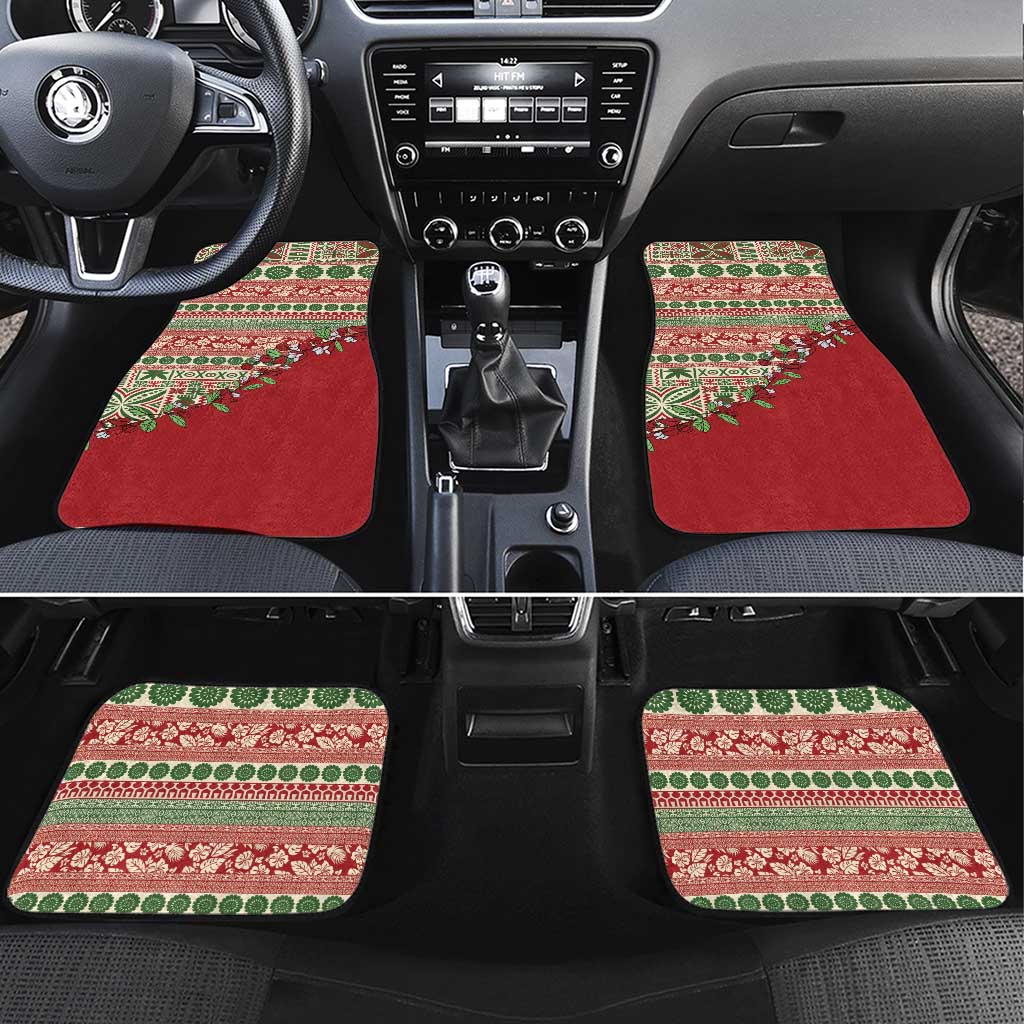 Fiji Marau na Kerisimasi Car Mats Red Tagimoucia Tapa Masi Tribal - Polynesian Pride