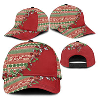 Fiji Marau na Kerisimasi Classic Cap Red Tagimoucia Tapa Masi Tribal - Polynesian Pride