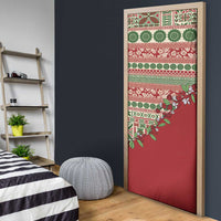 Fiji Marau na Kerisimasi Door Cover Red Tagimoucia Tapa Masi Tribal - Polynesian Pride