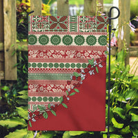 Fiji Marau na Kerisimasi Garden Flag Red Tagimoucia Tapa Masi Tribal - Polynesian Pride