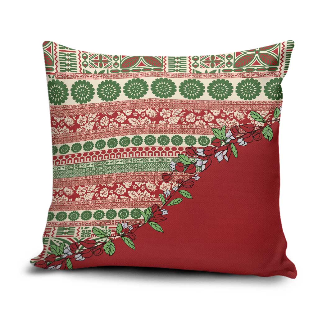 Fiji Marau na Kerisimasi Pillow Cover Red Tagimoucia Tapa Masi Tribal - Polynesian Pride