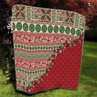 Fiji Marau na Kerisimasi Quilt Red Tagimoucia Tapa Masi Tribal - Polynesian Pride