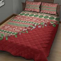 Fiji Marau na Kerisimasi Quilt Bed Set Red Tagimoucia Tapa Masi Tribal - Polynesian Pride