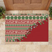 Fiji Marau na Kerisimasi Rubber Doormat Red Tagimoucia Tapa Masi Tribal - Polynesian Pride