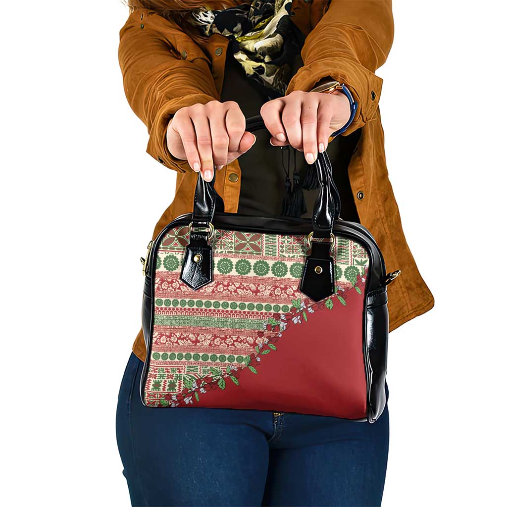 Fiji Marau na Kerisimasi Shoulder Handbag Red Tagimoucia Tapa Masi Tribal - Polynesian Pride