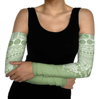 Fiji Marau na Kerisimasi Arm Sleeves Sage Green Tagimoucia Tapa Masi Tribal - Polynesian Pride