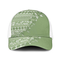Fiji Marau na Kerisimasi Baseball Net Cap Sage Green Tagimoucia Tapa Masi Tribal - Polynesian Pride