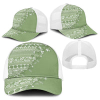 Fiji Marau na Kerisimasi Baseball Net Cap Sage Green Tagimoucia Tapa Masi Tribal - Polynesian Pride