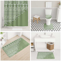 Fiji Marau na Kerisimasi Bathroom Set Sage Green Tagimoucia Tapa Masi Tribal - Polynesian Pride