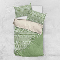 Fiji Marau na Kerisimasi Bedding Set Sage Green Tagimoucia Tapa Masi Tribal - Polynesian Pride