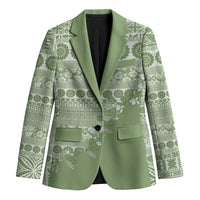 Fiji Marau na Kerisimasi Blazer Sage Green Tagimoucia Tapa Masi Tribal - Polynesian Pride