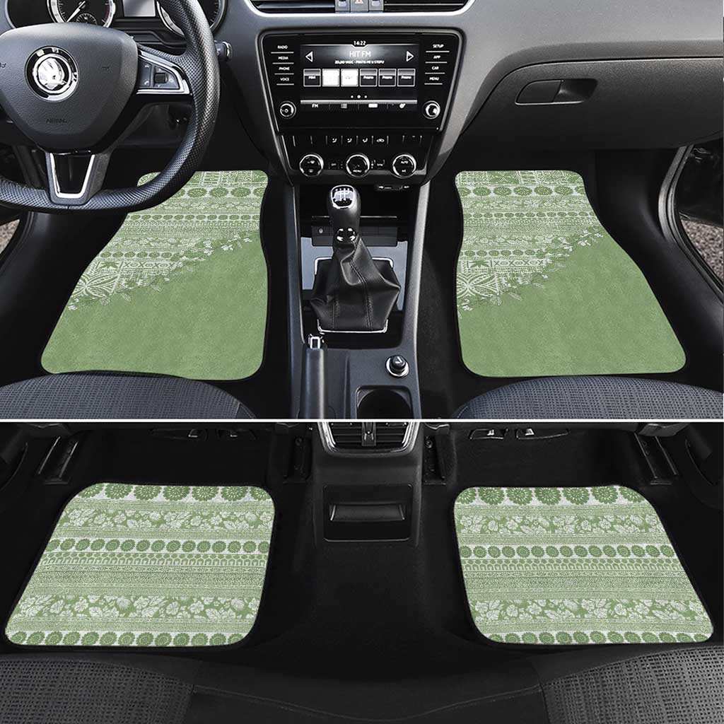 Fiji Marau na Kerisimasi Car Mats Sage Green Tagimoucia Tapa Masi Tribal - Polynesian Pride