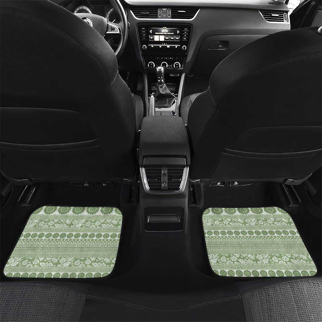 Fiji Marau na Kerisimasi Car Mats Sage Green Tagimoucia Tapa Masi Tribal - Polynesian Pride