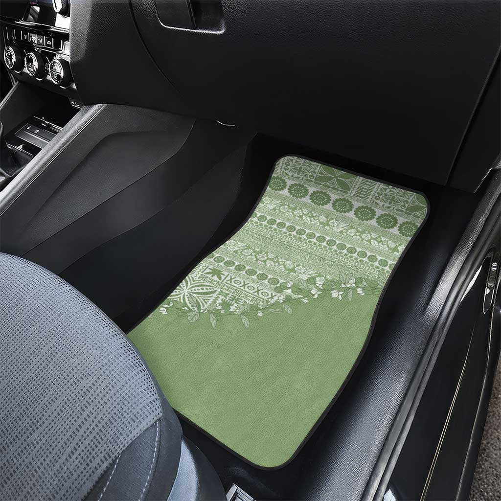 Fiji Marau na Kerisimasi Car Mats Sage Green Tagimoucia Tapa Masi Tribal - Polynesian Pride