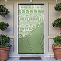 Fiji Marau na Kerisimasi Door Cover Sage Green Tagimoucia Tapa Masi Tribal - Polynesian Pride
