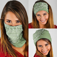 Fiji Marau na Kerisimasi Neck Gaiter Sage Green Tagimoucia Tapa Masi Tribal - Polynesian Pride