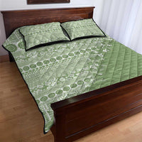 Fiji Marau na Kerisimasi Quilt Bed Set Sage Green Tagimoucia Tapa Masi Tribal - Polynesian Pride