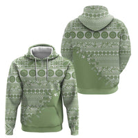 Fiji Marau na Kerisimasi Zip Hoodie Sage Green Tagimoucia Tapa Masi Tribal - Polynesian Pride
