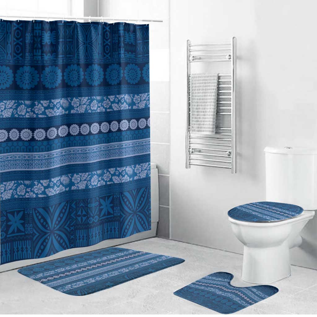 Fiji Marau na Kerisimasi Bathroom Set Blue Tapa Masi Inspired Christmas - Polynesian Pride