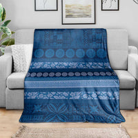 Fiji Marau na Kerisimasi Blanket Blue Tapa Masi Inspired Christmas - Polynesian Pride