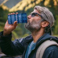 Fiji Marau na Kerisimasi 4 in 1 Can Cooler Tumbler Blue Tapa Masi Inspired Christmas - Polynesian Pride