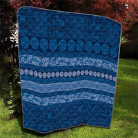 Fiji Marau na Kerisimasi Quilt Blue Tapa Masi Inspired Christmas - Polynesian Pride