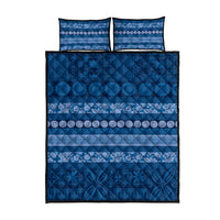Fiji Marau na Kerisimasi Quilt Bed Set Blue Tapa Masi Inspired Christmas - Polynesian Pride