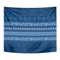 Fiji Marau na Kerisimasi Tapestry Blue Tapa Masi Inspired Christmas - Polynesian Pride