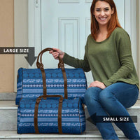 Fiji Marau na Kerisimasi Travel Bag Blue Tapa Masi Inspired Christmas - Polynesian Pride