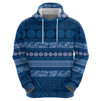 Fiji Marau na Kerisimasi Zip Hoodie Blue Tapa Masi Inspired Christmas - Polynesian Pride