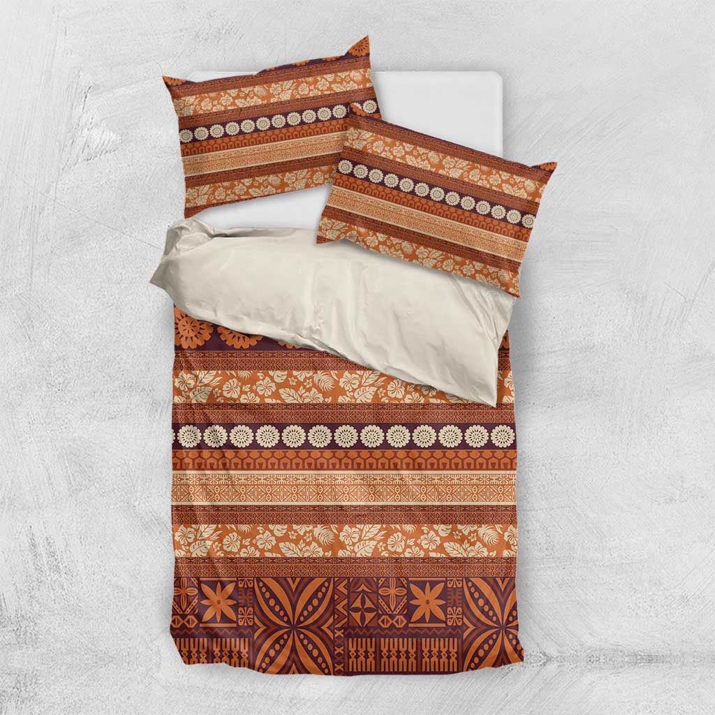 Fiji Marau na Kerisimasi Bedding Set Gold Tapa Masi Inspired Christmas - Polynesian Pride
