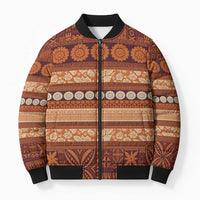 Fiji Marau na Kerisimasi Bomber Puffer Jacket Gold Tapa Masi Inspired Christmas - Polynesian Pride