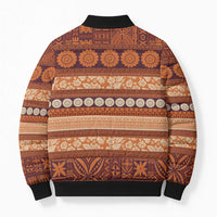 Fiji Marau na Kerisimasi Bomber Puffer Jacket Gold Tapa Masi Inspired Christmas - Polynesian Pride