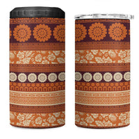 Fiji Marau na Kerisimasi 4 in 1 Can Cooler Tumbler Gold Tapa Masi Inspired Christmas - Polynesian Pride